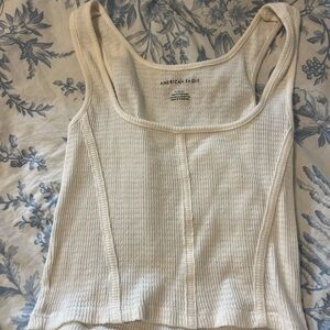 American Eagle Outfitters Off-White Ribbed Tank Top